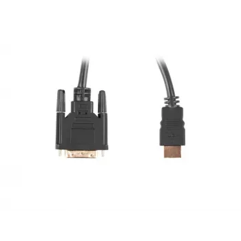 Cable LANBERG HDMI(m)->DVI-d(m)(24+1) Dual Link con conectores 4k chapados en oro - 3m negro