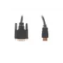 Cable LANBERG HDMI(m)->DVI-d(m)(24+1) Dual Link con conectores 4k chapados en oro - 3m negro