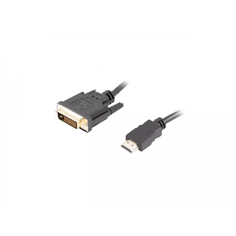 Cable LANBERG HDMI(m)->DVI-d(m)(24+1) Dual Link con conectores 4k chapados en oro - 3m negro
