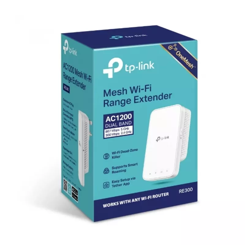 Repetidor de red TP-Link AC1200 Mesh Wi-Fi Range Extender