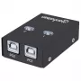 Conmutador de compartición USB MANHATTAN 162005, USB 2.0 Type-B, 2 puertos, 480 Mbit/s, cable 1,5 m, blanco