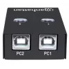 Manhattan 162005 conmutador USB 2.0 automático para compartir, 2 puertos, 480 Mbps