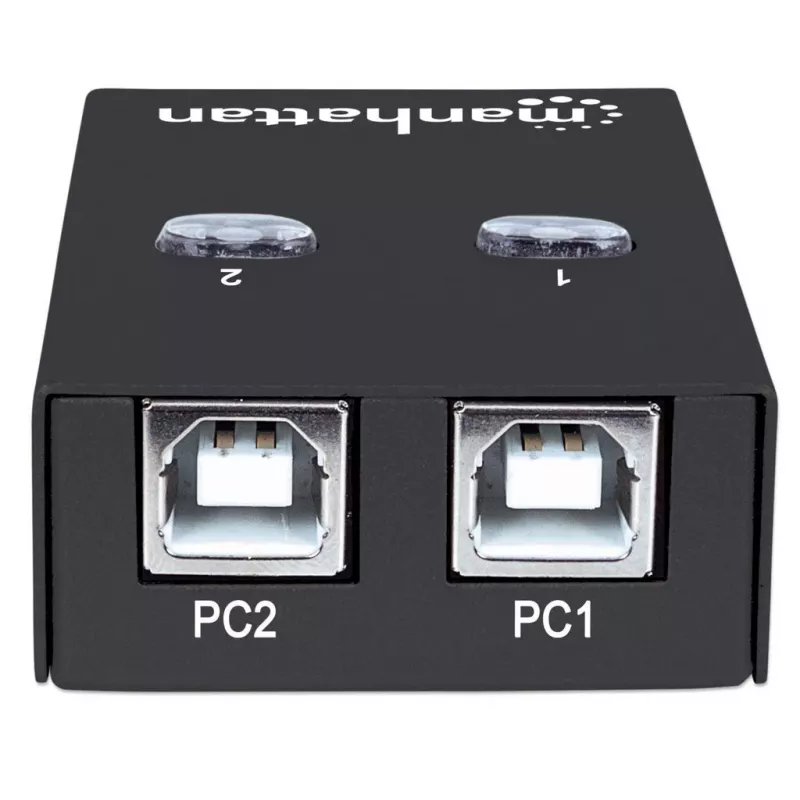 Manhattan 162005 conmutador USB 2.0 automático para compartir, 2 puertos, 480 Mbps