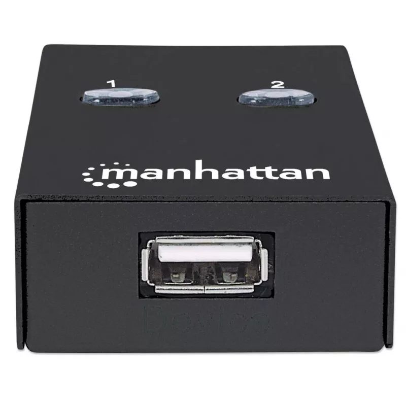 Manhattan 162005 conmutador USB 2.0 automático para compartir, 2 puertos, 480 Mbps