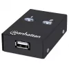 Manhattan 162005 conmutador USB 2.0 automático para compartir, 2 puertos, 480 Mbps
