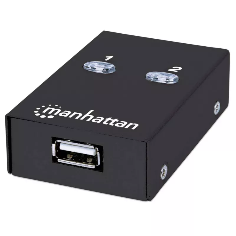 Manhattan 162005 conmutador USB 2.0 automático para compartir, 2 puertos, 480 Mbps