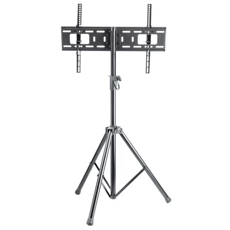 Soporte de suelo trípode Manhattan para TV y monitores, montaje de pie, para pantallas: 37 inch a 65 inch, compatibilidad VESA: cualquiera entre 200x200 y 600x400mm - comprueba las dimensiones de los cuatro orificios de montaje en la parte trasera de la pantalla para asegurarte de que encaja, máx. 35kg, negro, LFD, soporte