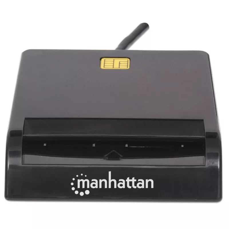 Manhattan 102049 lector de tarjetas inteligentes de contacto, USB-A 2.0, 12 Mbps, cable 1,05 m, negro, carcasa de ABS