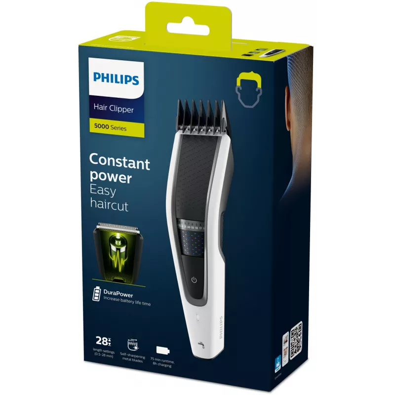 Cortapelos / recortador de barba Philips Serie 5000 HC5610/15, negro, blanco 28 níquel-metal hidruro (NiMH)