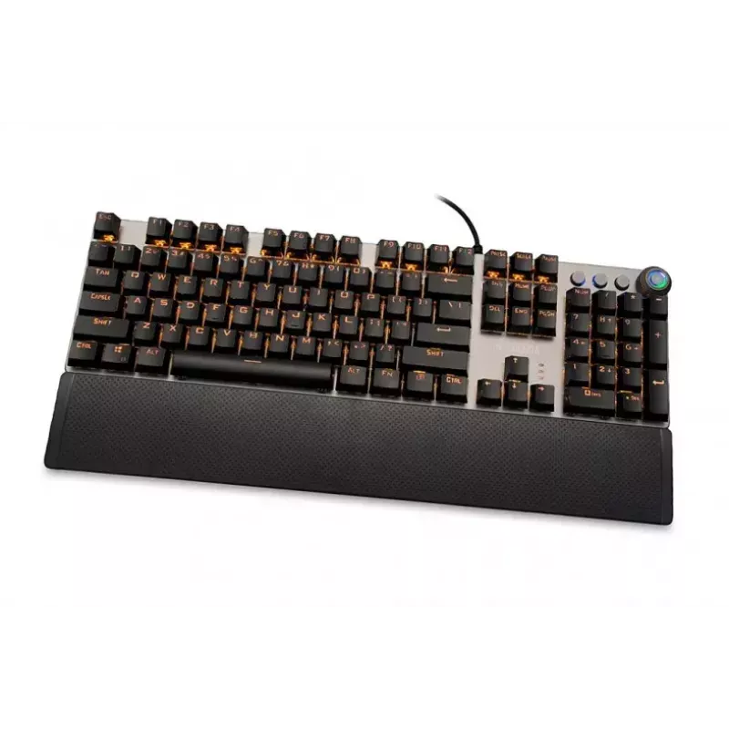 Teclado mecánico gaming con cable IBOX AURORA K-4 — QWERTY, 108 teclas, retroiluminación LED ajustable, resistente al agua, USB, cable 1,6 m