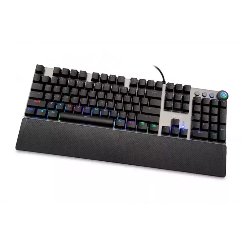 Teclado mecánico gaming con cable IBOX AURORA K-4 — QWERTY, 108 teclas, retroiluminación LED ajustable, resistente al agua, USB, cable 1,6 m