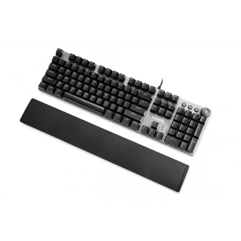 Teclado mecánico gaming con cable IBOX AURORA K-4 — QWERTY, 108 teclas, retroiluminación LED ajustable, resistente al agua, USB, cable 1,6 m