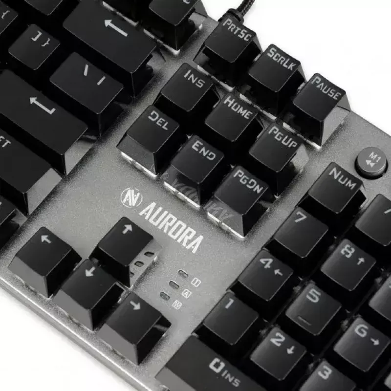 Teclado mecánico gaming con cable IBOX AURORA K-4 — QWERTY, 108 teclas, retroiluminación LED ajustable, resistente al agua, USB, cable 1,6 m