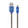 Cable Micro-USB GEMBIRD Premium Jeans (Denim) con conectores metálicos, 2 m, Azul