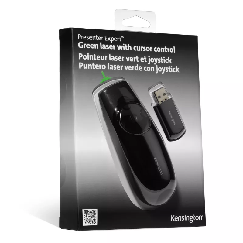 Presentador Kensington Presenter Expert – control de cursor inalámbrico con láser verde