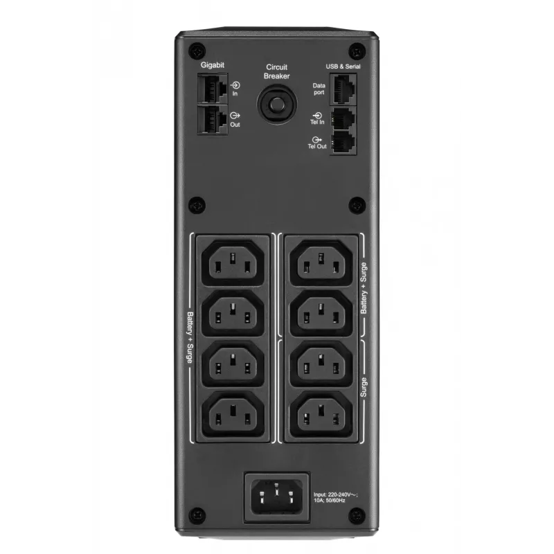 APC Back-UPS Pro, 1300VA/780W, torre, 230V, 8x tomas IEC C13, AVR, LCD, batería reemplazable por el usuario