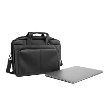 Maletín NATEC Gazelle 39,6 cm (15,6 pulgadas) nailon, 2 compartimentos, correa de hombro, negro