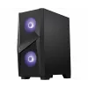 Carcasa gaming MSI MAG FORGE 100M torre MIDI 'Negra, 2 ventiladores RGB PWM de 120mm, 1 ventilador de 120mm, hub RGB 1-6, panel de cristal templado, ATX, mATX, mini-ITX'