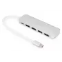 DIGITUS hub USB-C 4 puertos PD 4x USB 3.0, 1x carga PD, gris