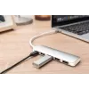 DIGITUS hub USB-C 4 puertos PD 4x USB 3.0, 1x carga PD, gris