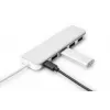 DIGITUS hub USB-C 4 puertos PD 4x USB 3.0, 1x carga PD, gris