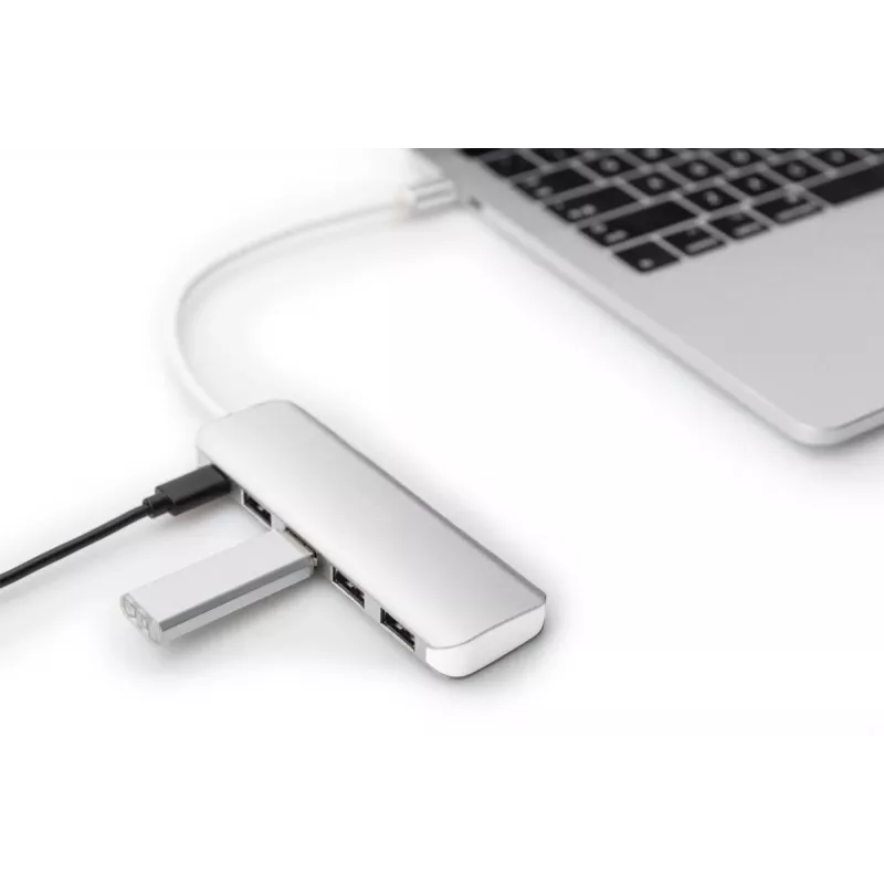 DIGITUS hub USB-C 4 puertos PD 4x USB 3.0, 1x carga PD, gris