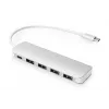 DIGITUS hub USB-C 4 puertos PD 4x USB 3.0, 1x carga PD, gris