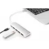 DIGITUS hub USB-C 4 puertos PD 4x USB 3.0, 1x carga PD, gris