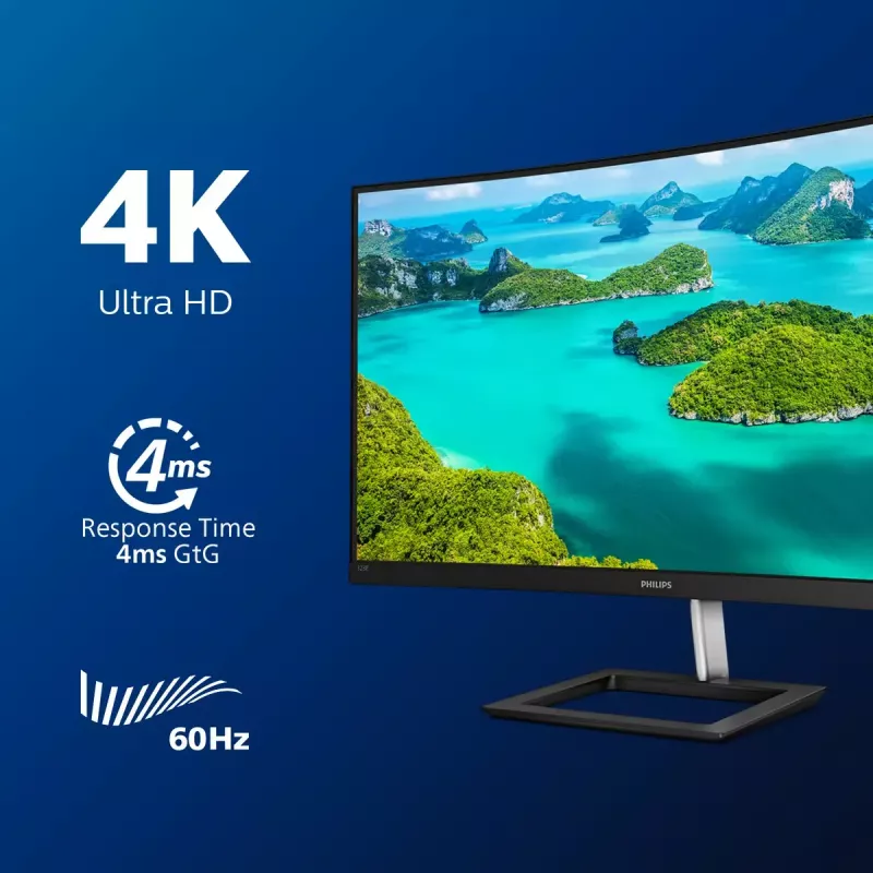 Philips E Line 328E1CA/00 monitor de ordenador 80 cm (31,5 pulgadas) 3840 x 2160 píxeles 4K Ultra HD LCD negro