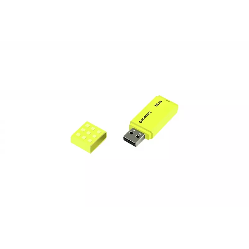 Memoria USB GOODRAM UME2 16 GB, USB 2.0 Type-A, amarillo, 51 × 21 mm