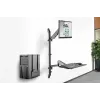 Soporte de pared para puesto de trabajo sentado-de pie DIGITUS individual, negro, carga máx.: 1-8 kg, tamaño máx. de pantalla: 17-32