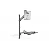 Soporte de pared para puesto de trabajo sentado-de pie DIGITUS individual, negro, carga máx.: 1-8 kg, tamaño máx. de pantalla: 17-32