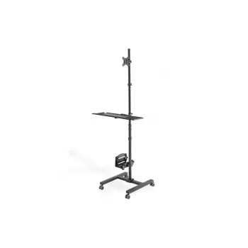 Puesto de trabajo móvil DIGITUS (soporte de monitor, soporte de PC) carga máx. 8 kg, pantalla de 32