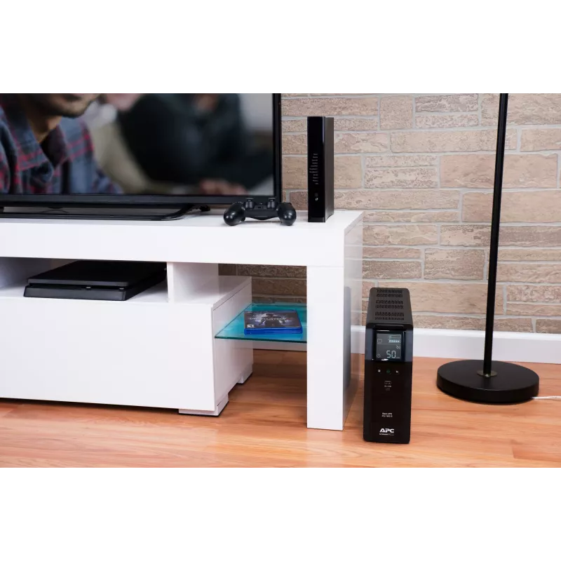 APC Back-UPS Pro, 1600VA/960W, torre, 230V, 8 tomas IEC C13, onda sinusoidal, AVR, conectores USB Type A + C, LCD, batería reemplazable por el usuario