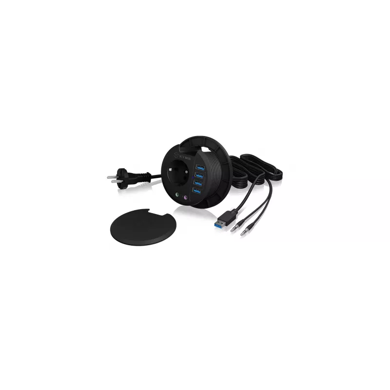 ICY BOX IB-HUB1430 conector hembra negro
