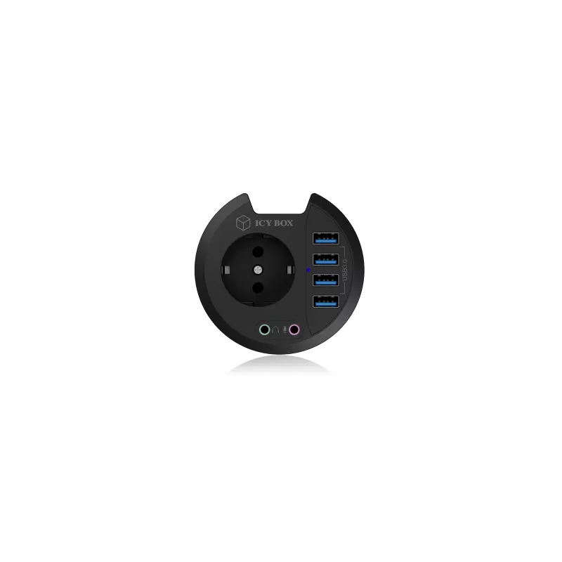 ICY BOX IB-HUB1430 conector hembra negro