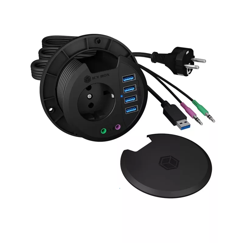ICY BOX IB-HUB1430 conector hembra negro