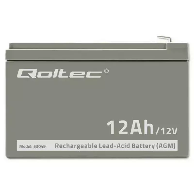 Batería para SAI QOLTEC 53049, VRLA AGM 12 V 12 Ah, gris, 150×98×95 mm