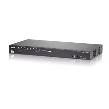 Conmutador KVM ATEN 8 puertos USB - HDMI con conexión de periféricos USB, 1920 x 1200 píxeles, WUXGA, 8,56 W, negro