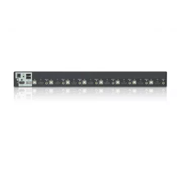 Conmutador KVM ATEN 8 puertos USB - HDMI con conexión de periféricos USB, 1920 x 1200 píxeles, WUXGA, 8,56 W, negro