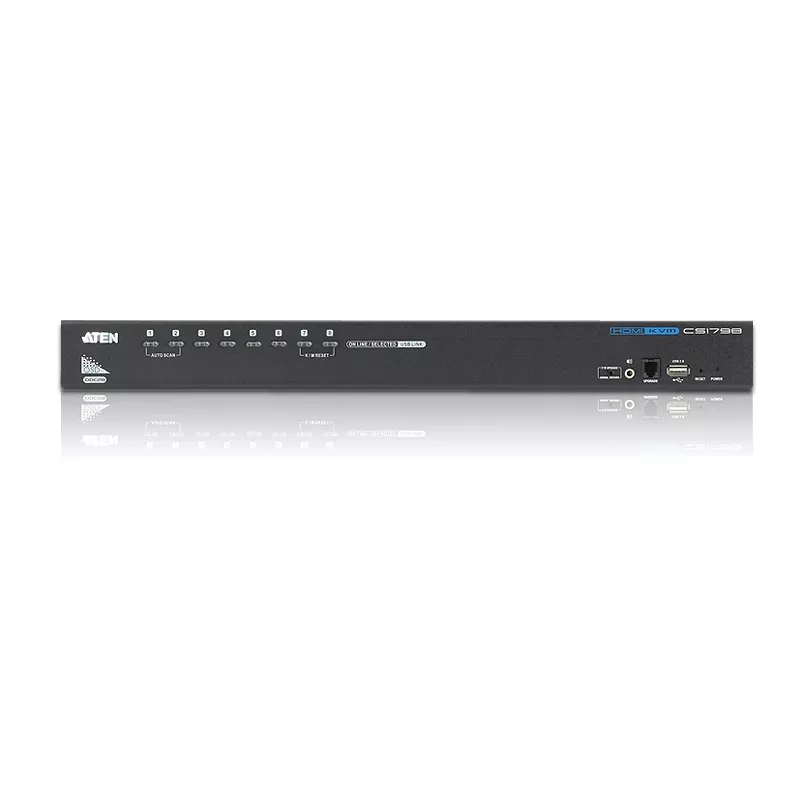 ATEN CS1798 conmutador KVM de 8 puertos USB HDMI/audio, 1920 x 1200 (WUXGA), hub USB 2.0, montable en rack