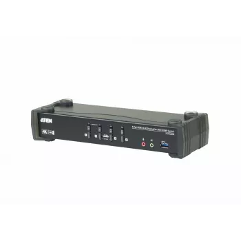 Conmutador KVMP ATEN 4 puertos USB 3.0 4K DisplayPort MST, 4096 x 2160 píxeles, 4K Ultra HD, 4,89 W, negro