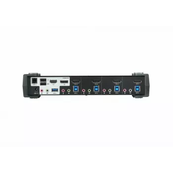 Conmutador KVMP ATEN 4 puertos USB 3.0 4K DisplayPort MST, 4096 x 2160 píxeles, 4K Ultra HD, 4,89 W, negro
