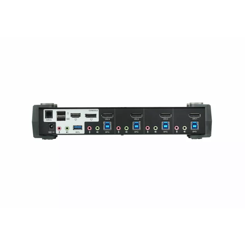 Conmutador KVMP ATEN 4 puertos USB 3.0 4K DisplayPort MST, 4096 x 2160 píxeles, 4K Ultra HD, 4,89 W, negro