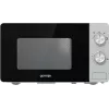 Microondas solo Gorenje MO20E1S — 20 l, 800 W, mando giratorio, plato giratorio de 270 mm, acero inoxidable/negro