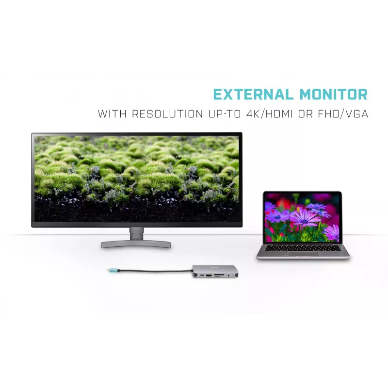 Docking station i-tec Metal USB-C Travel Nano Dock HDMI/VGA con LAN + Power Delivery 100 W