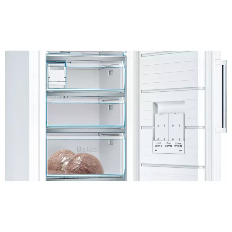 Congelador Bosch Serie 6 GSN51AWDV de libre instalación 290 L, NoFrost, LED, puerta reversible, clase de eficiencia energética A–G D
