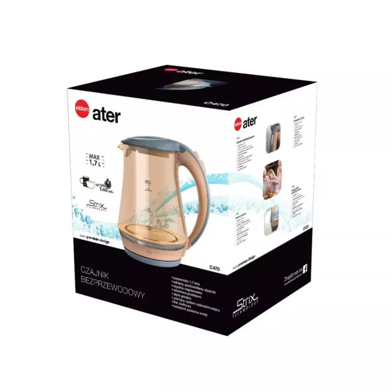 Hervidor eléctrico ELDOM 1,7 l 2200 W transparente