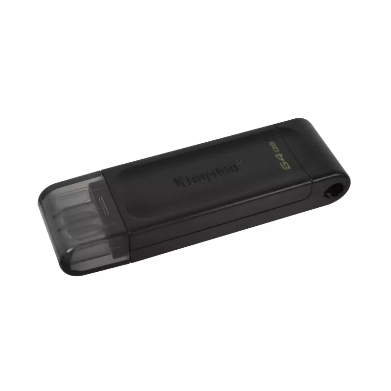 Kingston Technology DataTraveler 64GB USB-C 3.2 Gen 1 70, 64 GB, USB Type-C, 3.2 Gen 1 (3.1 Gen 1), Cap, 7 g, Negro