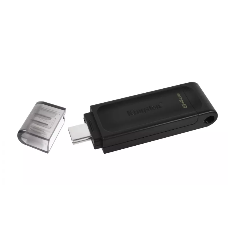 Kingston Technology DataTraveler 64GB USB-C 3.2 Gen 1 70, 64 GB, USB Type-C, 3.2 Gen 1 (3.1 Gen 1), Cap, 7 g, Negro